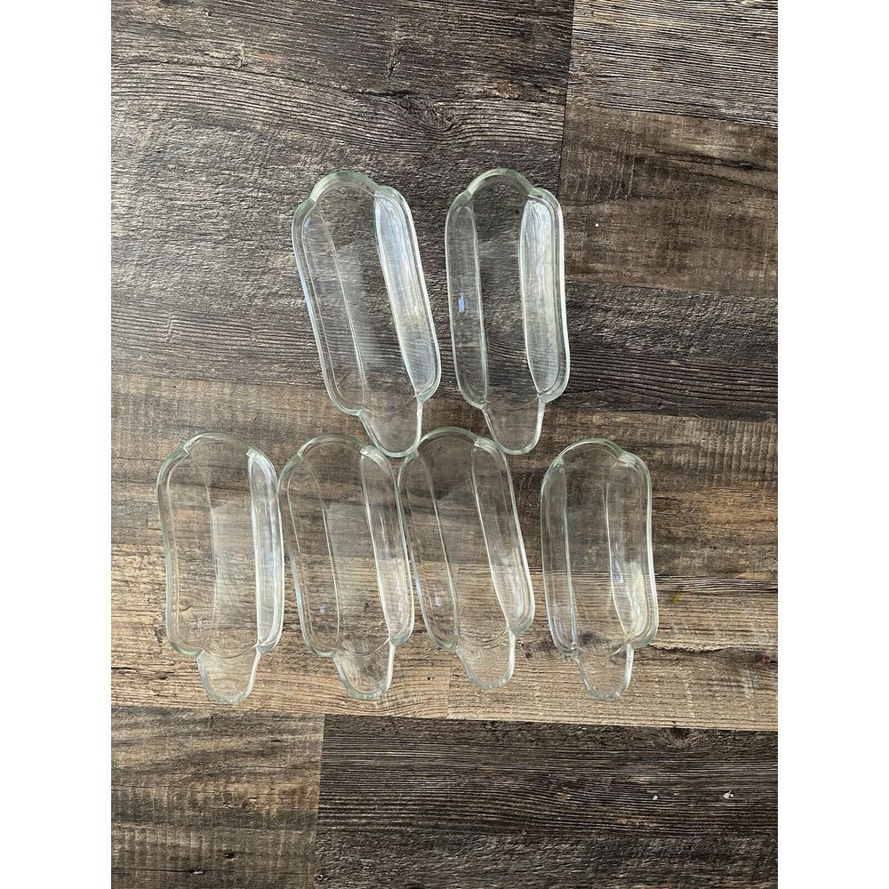 Vintage Glass Banana Split‎ Boats Set Of 6